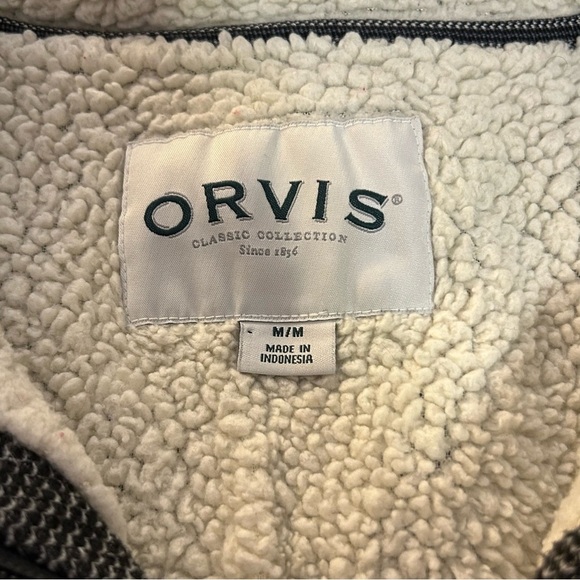 Orvis Quarter Zip Sweater Sherpa Lined Size Medium Winter Warm - Picture 4 of 8
